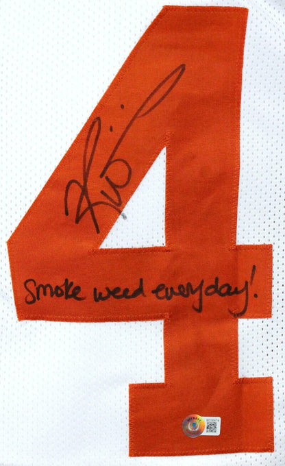 Ricky Williams Signed Custom White Jersey "Smoke Weed Everyday" Inscription