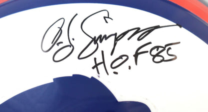 O.J. Simpson Autographed Buffalo Bills Full Size Helmet - Inscribed HOF