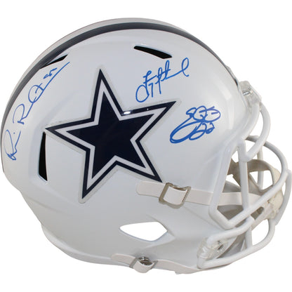 Troy Aikman, Emmitt Smith & Michael Irvin Dallas Cowboys Full Size Helmet