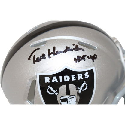 Ted Hendricks Signed Oakland Raiders Mini Helmet "HOF" Beckett BAS