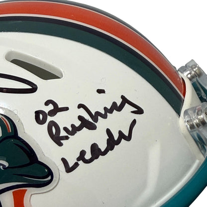 Ricky Williams Signed Miami Dolphins Throwback Mini Helmet 02 Rushing Leader JSA