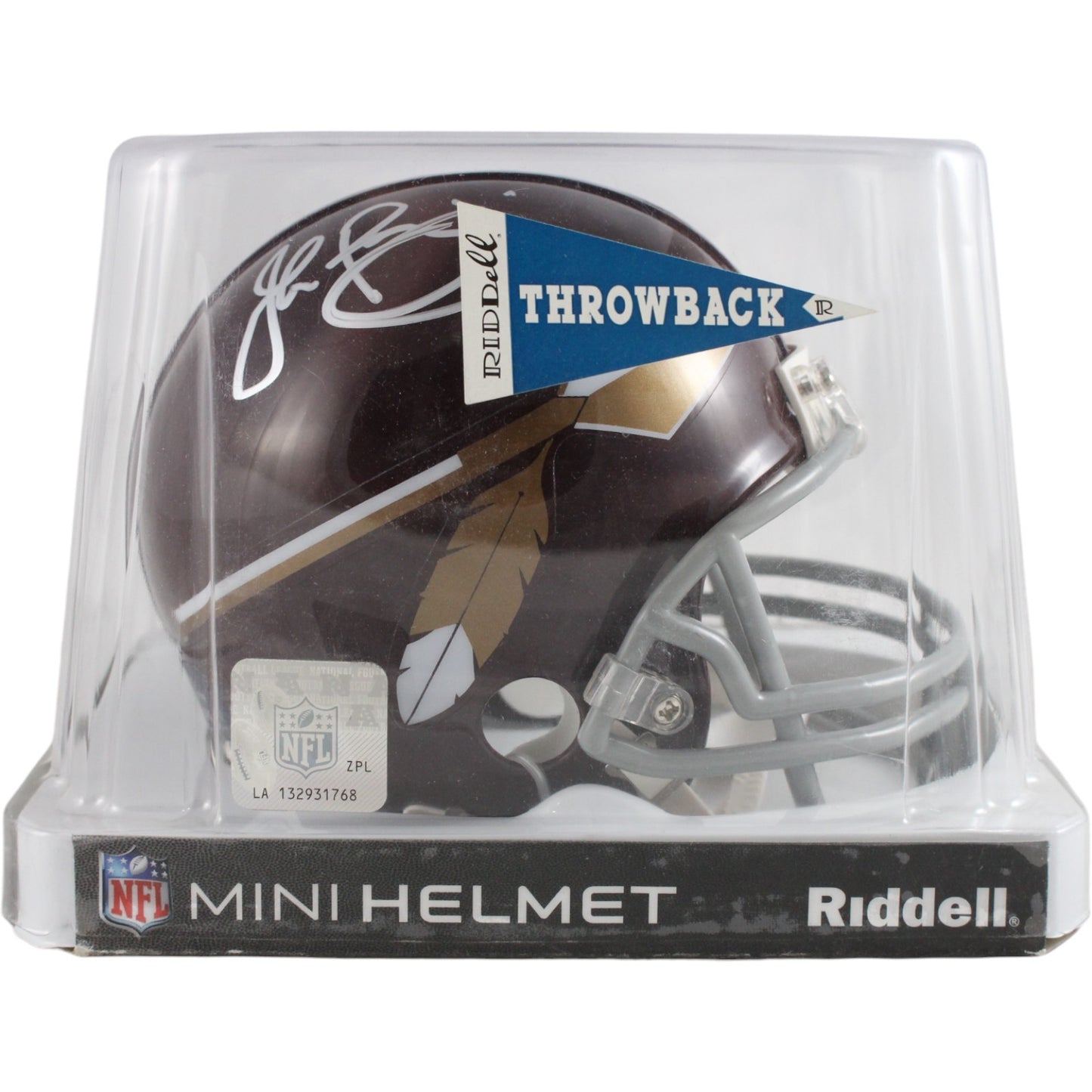 John Riggins Washington Redskins Signed Throwback VSR4 Mini Helmet