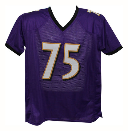 Jonathan Ogden Signed Baltimore Ravens Purple Custom Football Jersey HOF