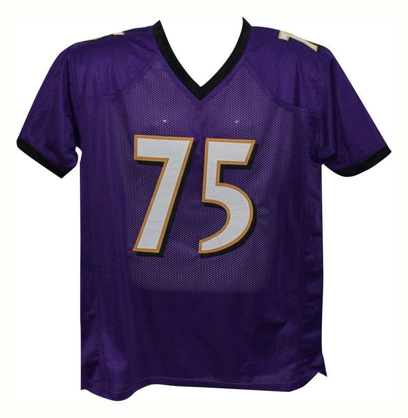 Jonathan Ogden Signed Baltimore Ravens Purple Custom Football Jersey HOF