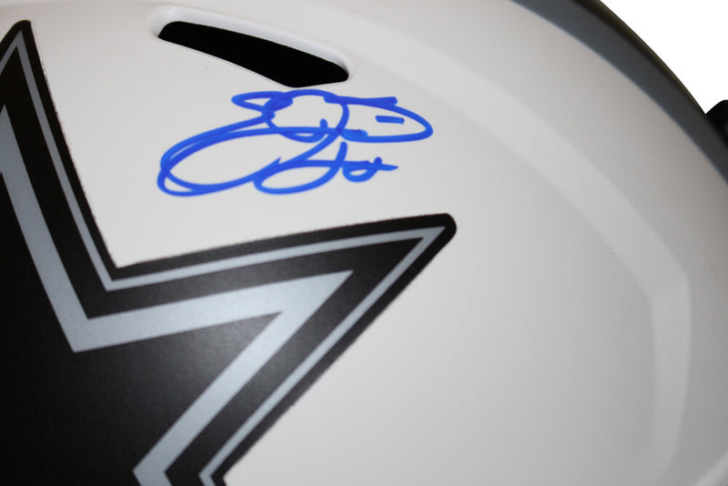 Emmitt Smith Signed Dallas Cowboys Full Size Riddell Lunar Speed Helmet Beckett