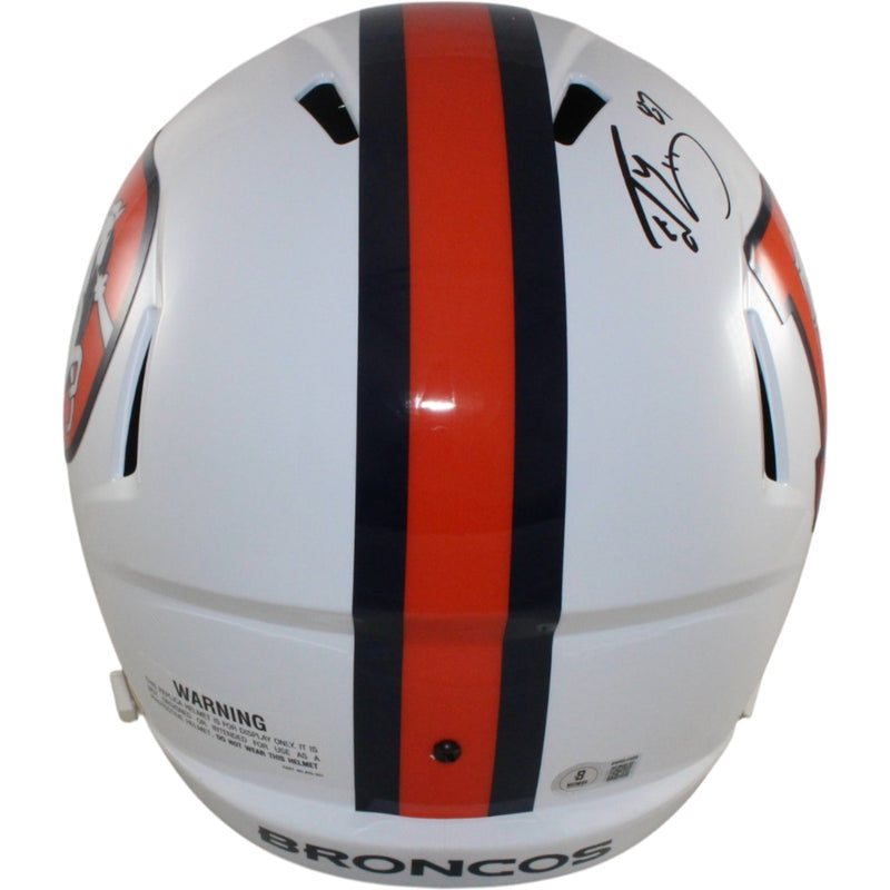 Ed McCaffrey & Rod Smith Signed Denver Broncos Full Size Alternate Helmet