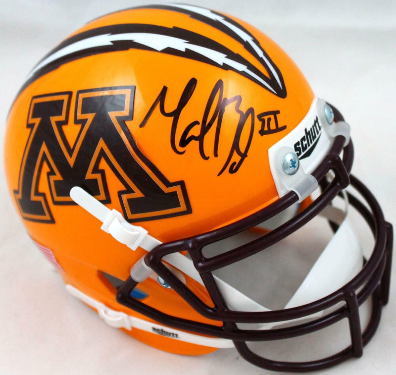 Marion Barber Signed Minnesota Gophers Schutt Goldy Mini Helmet