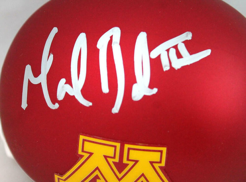 Marion Barber Signed Minnesota Gophers Mini Helmet