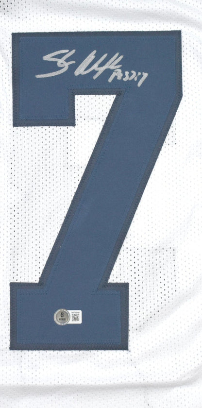 Shaun Alexander Autographed Seattle Seahawks Custom White Jersey