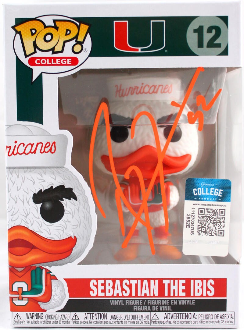 Ray Lewis Signed Miami Hurricanes Funko Pop Figurine #12