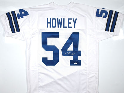 Chuck Howley Signed White Custom Jersey - SB MVP Inscribed
