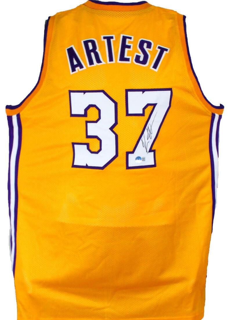 Ron Artest Autographed Los Angeles Lakers Custom Yellow Jersey