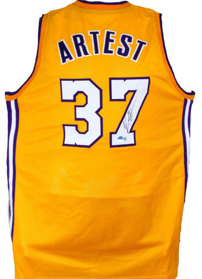 Ron Artest Autographed Los Angeles Lakers Custom Yellow Jersey