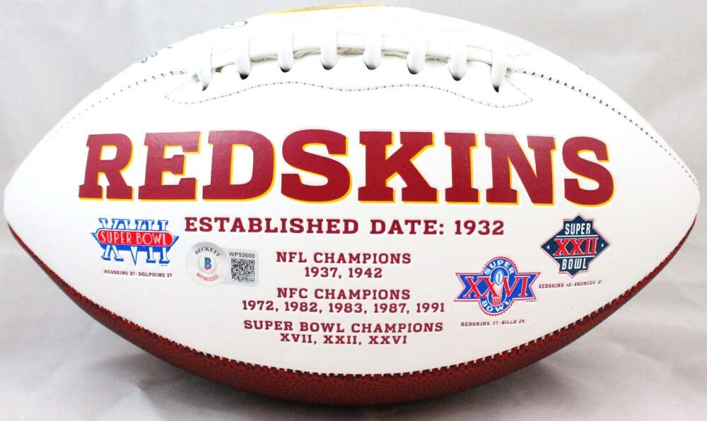 Doug Williams, John Riggins & Mark Rypien Signed Washington Logo Football