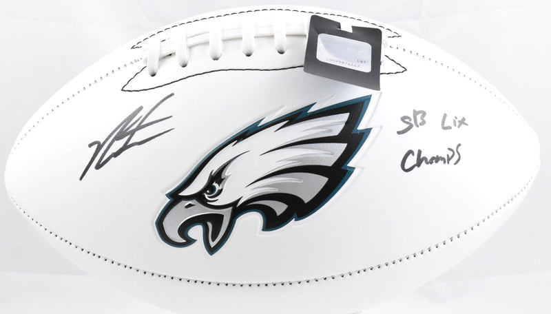 Jalen Carter Signed Philadelphia Eagles Logo Football (Inscribed "SB Champs")