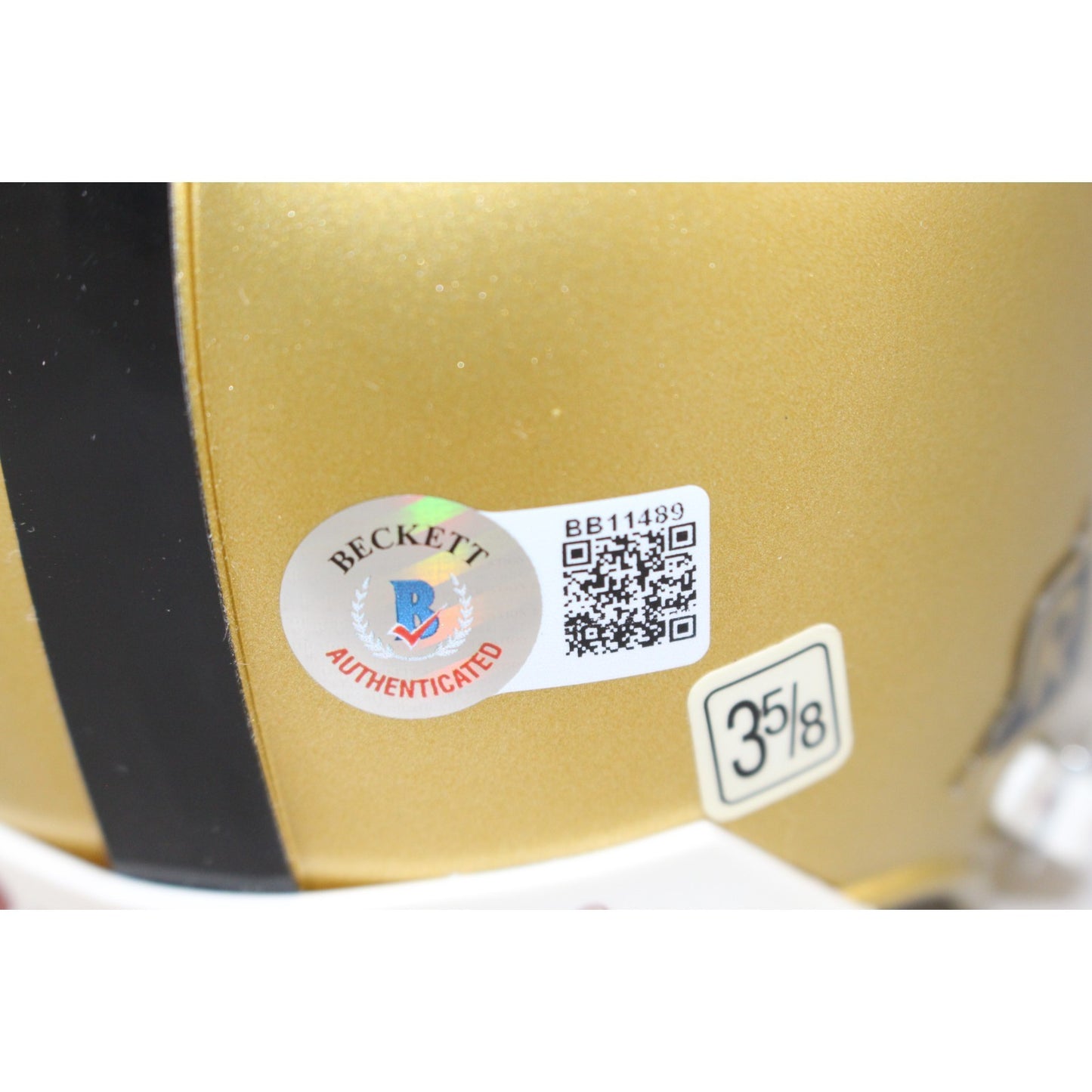 Ty Detmer Signed Heisman Trophy VSR4 Gold Mini Helmet ("90" Inscription)