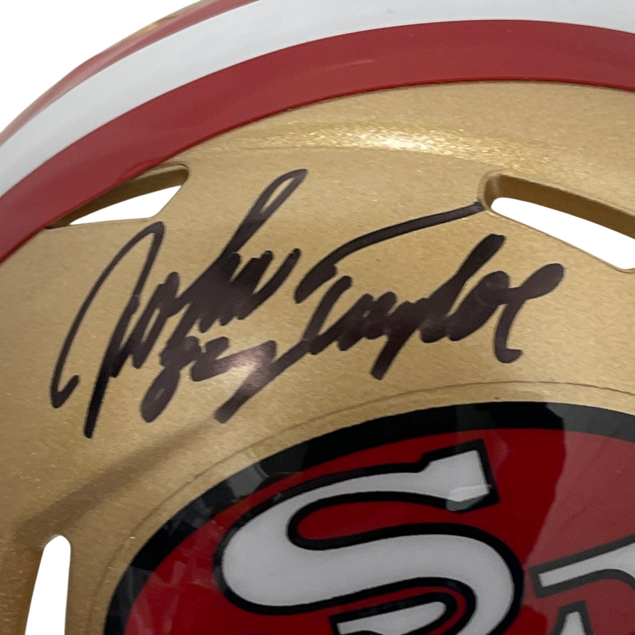 John Taylor Signed San Francisco 49ers Throwback Mini Helmet