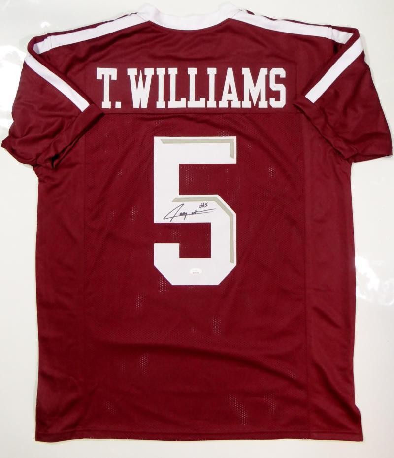 Trayveon Williams Autographed Maroon College Style Custom Jersey