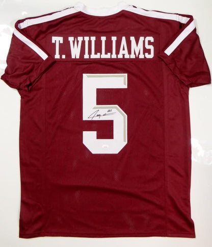 Trayveon Williams Autographed Maroon College Style Custom Jersey