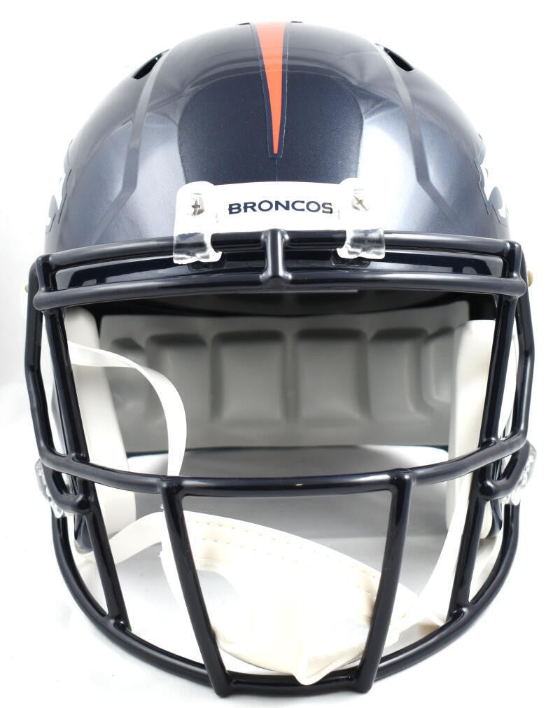 Ed McCaffrey Signed Denver Broncos Full Size White Speed Helmet