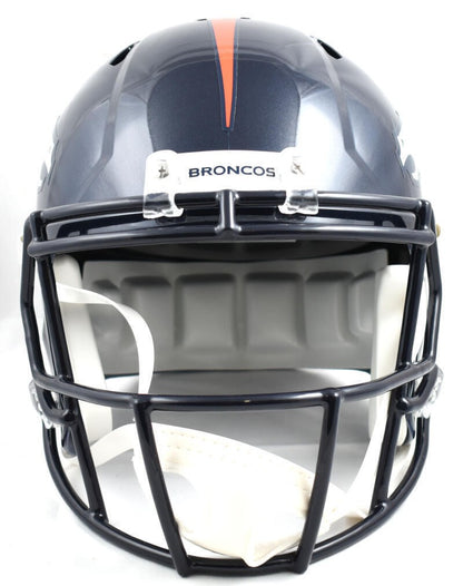 Ed McCaffrey Signed Denver Broncos Full Size White Speed Helmet