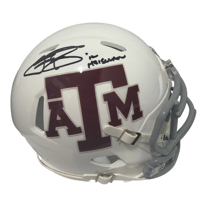 Johnny Manziel Signed Texas A&M Mini Helmet - 2012 Heisman Inscription