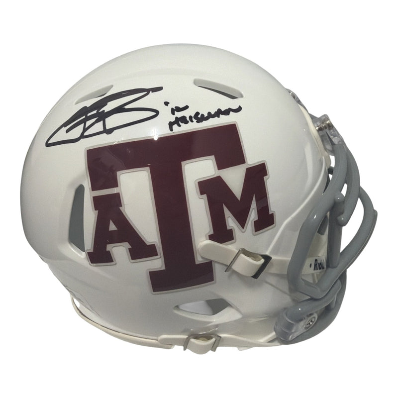 Johnny Manziel Signed Texas A&M Mini Helmet - 2012 Heisman Inscription