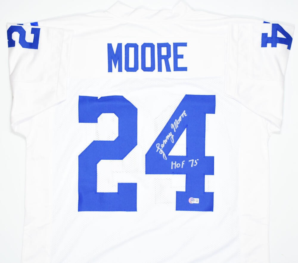 Lenny Moore Autographed Indianapolis Colts Custom White Jersey