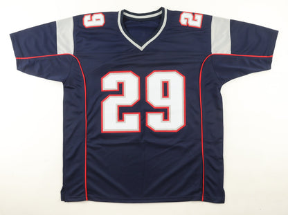 LeGarrette Blount Autographed New England Patriots Blue Custom Jersey