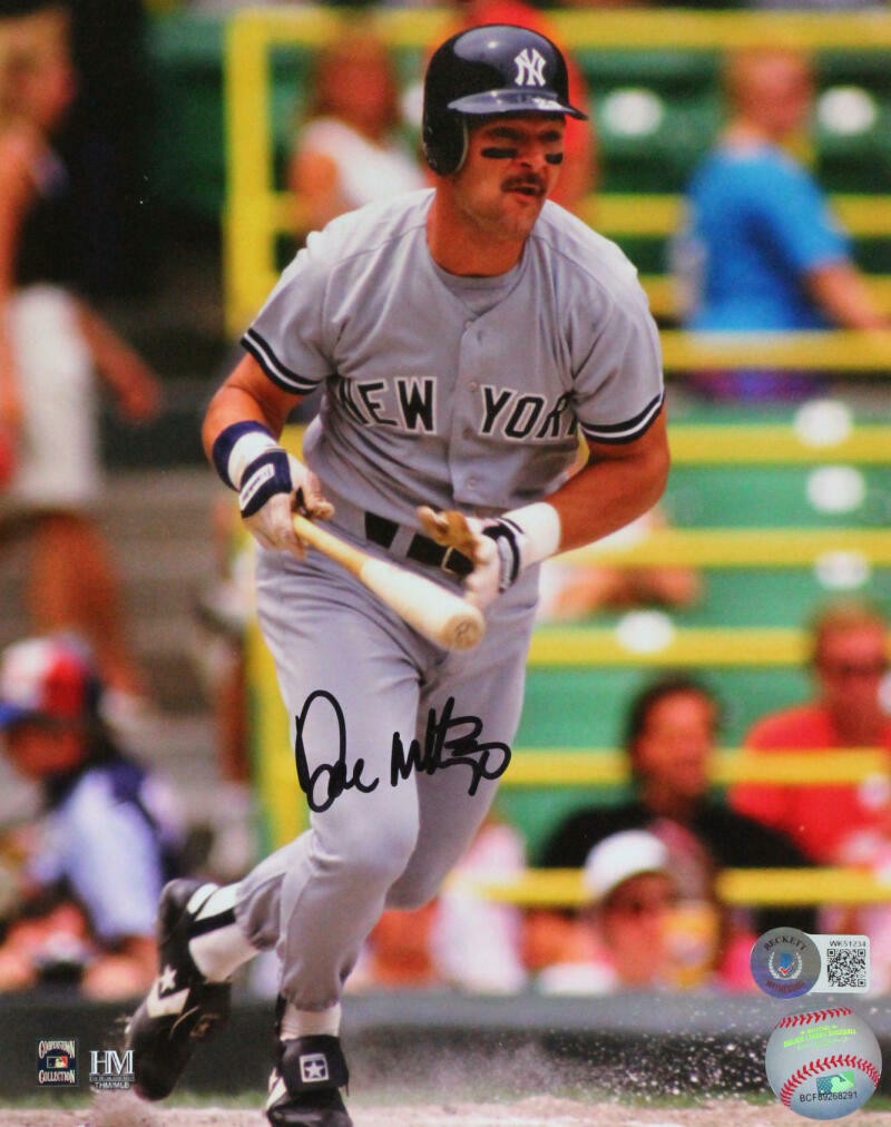 Don Mattingly Signed New York Yankees Grey Jersey 8x10 Photo