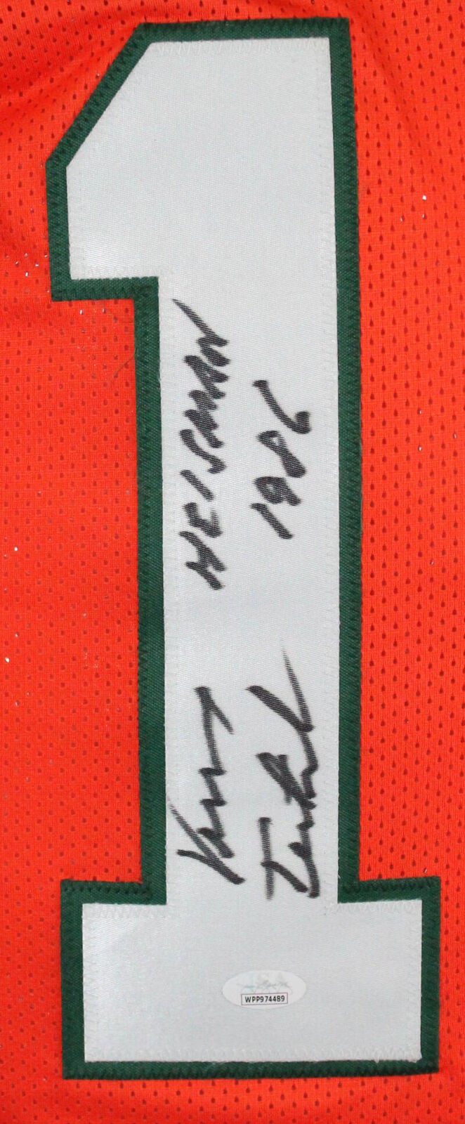 Vinny Testaverde Signed Orange Custom College Jersey - Heisman 1986