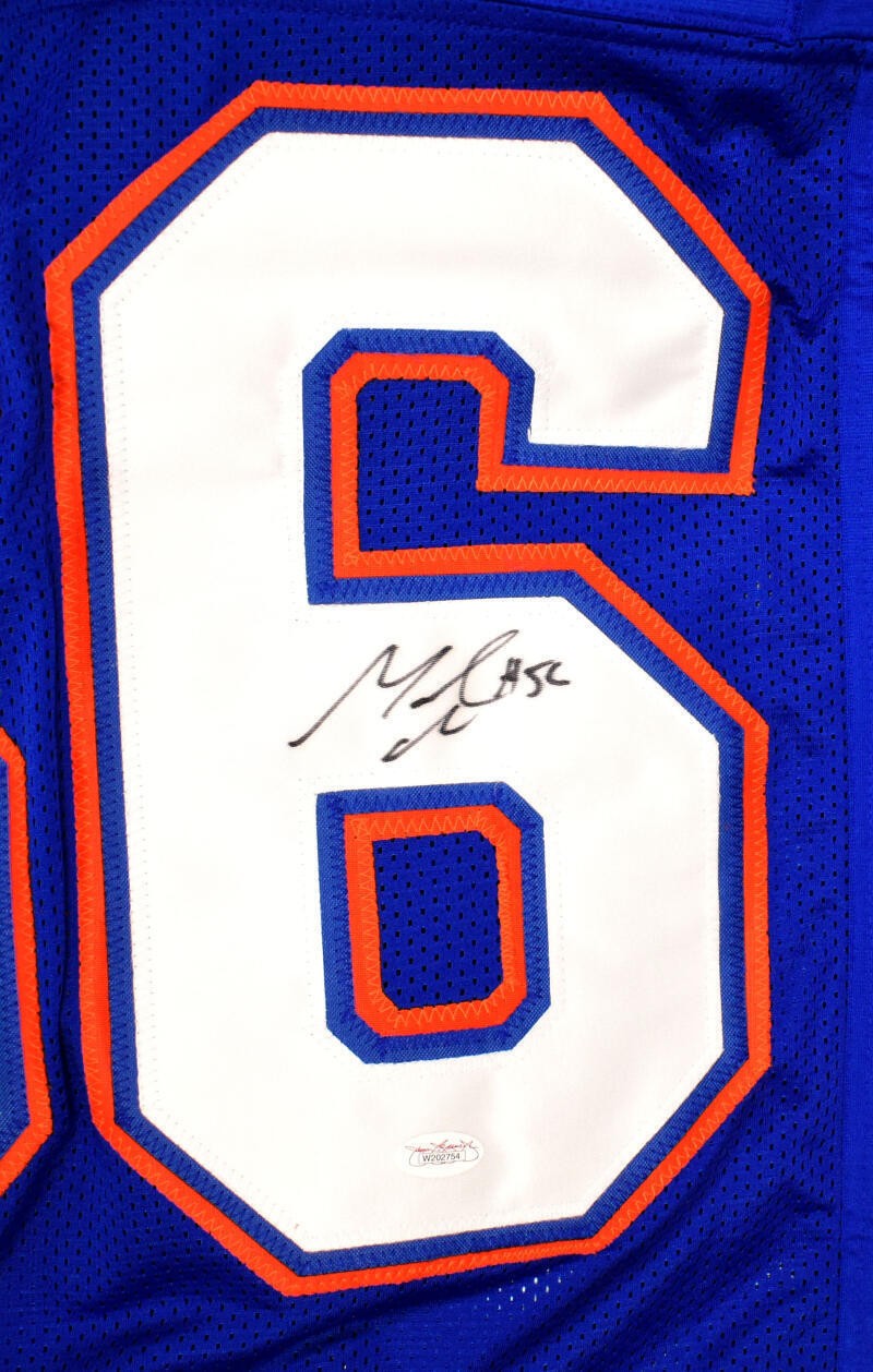 Maurkice Pouncey Signed Blue Custom College Football Jersey