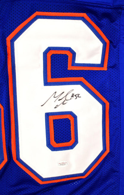 Maurkice Pouncey Signed Blue Custom College Football Jersey