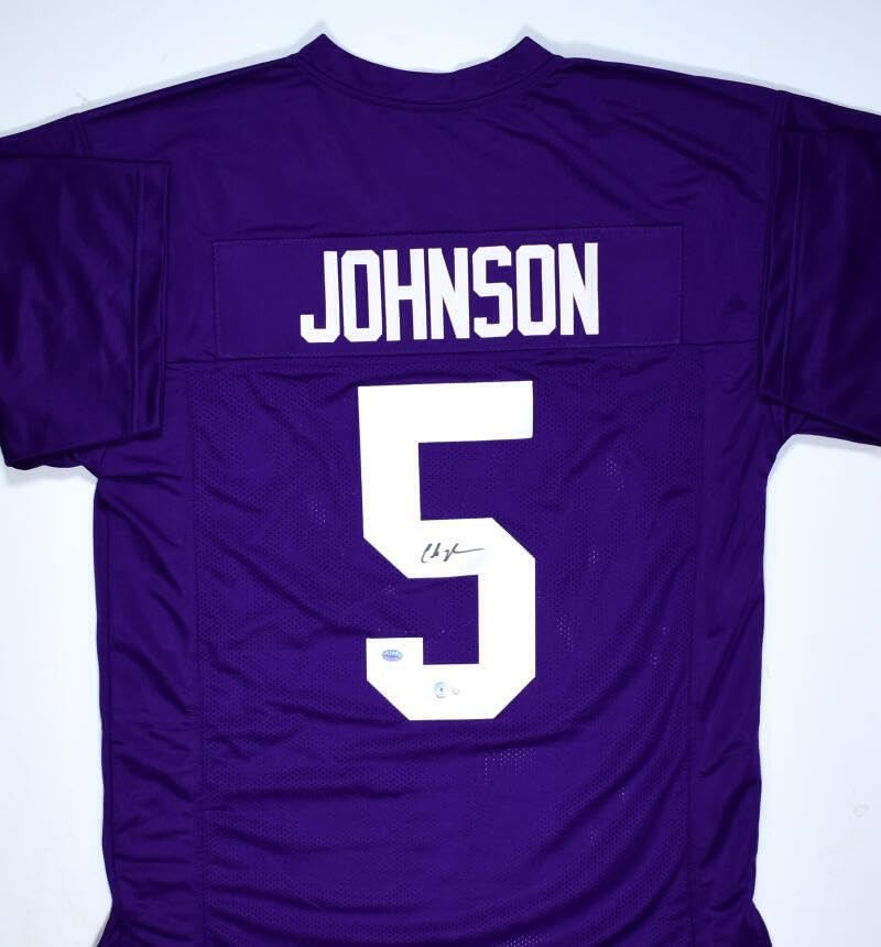Chris Johnson Autographed Purple Custom College Style Jersey