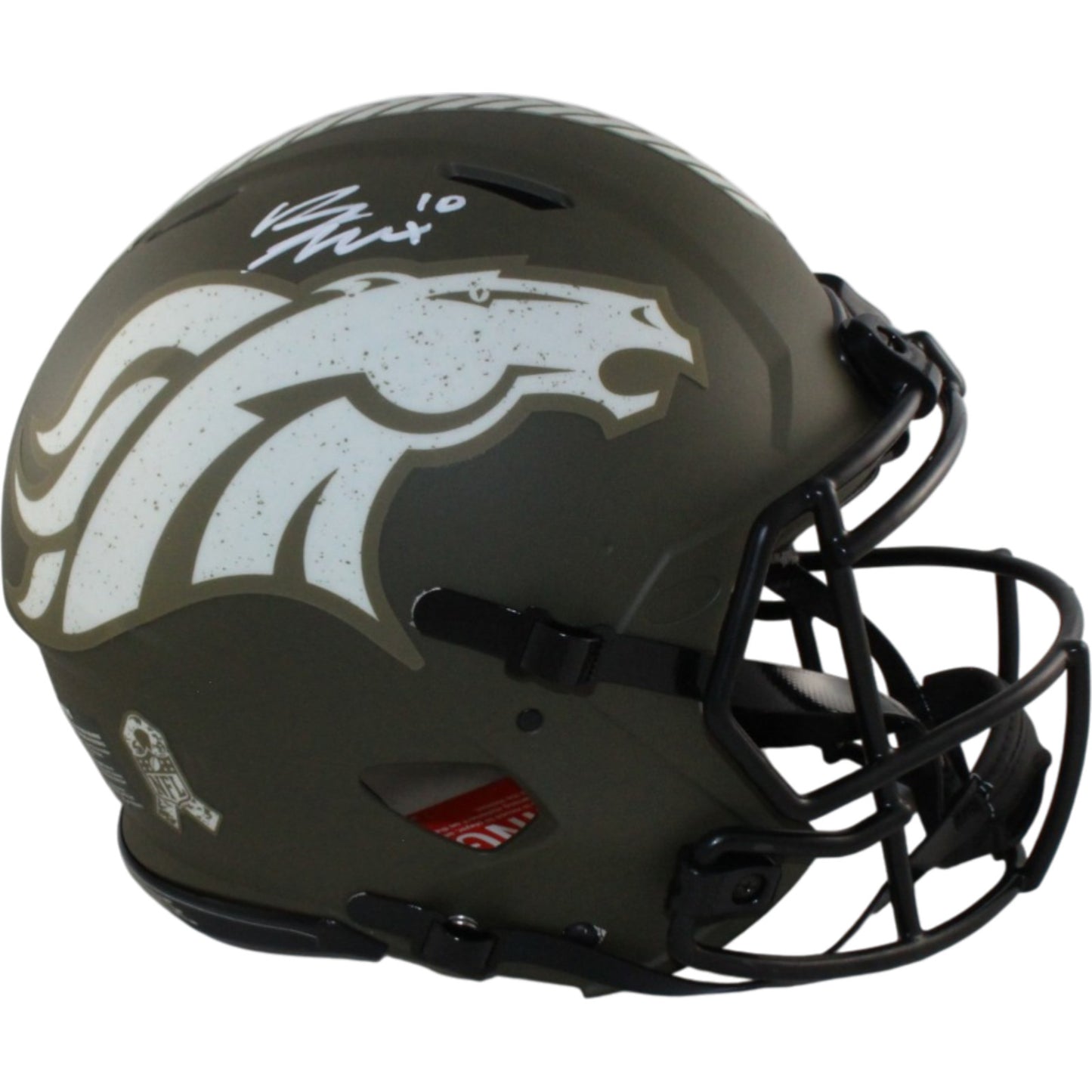 Bo Nix Denver Broncos Autographed Authentic Salute to Service Full Size Helmet