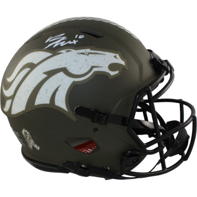 Bo Nix Denver Broncos Autographed Authentic Salute to Service Full Size Helmet