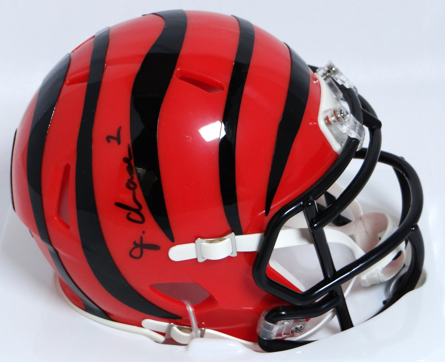 Ja'Marr Chase Signed Cincinnati Bengals Black Speed Mini Helmet