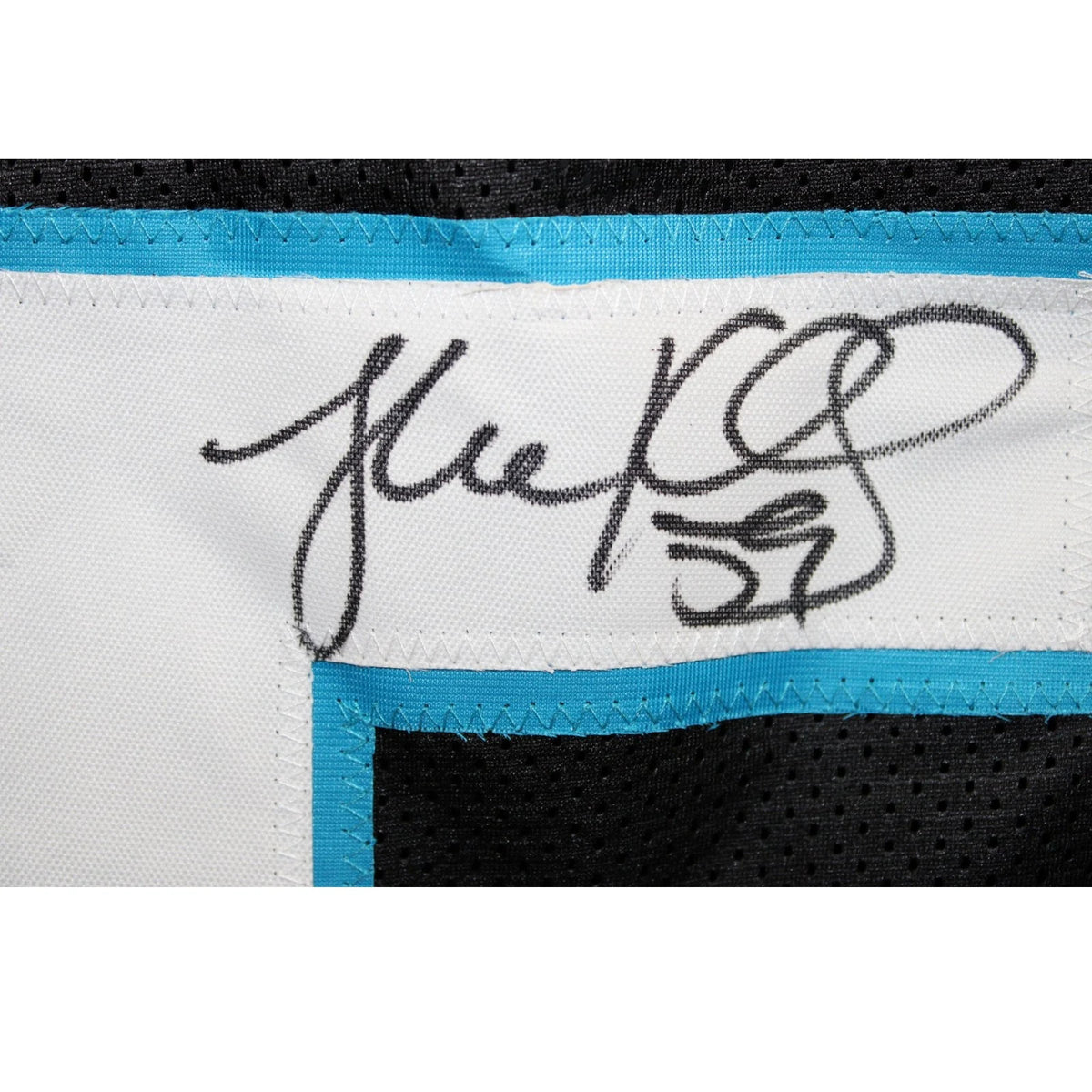 Luke Kuechly Autographed Black Jersey with HOF Inscription