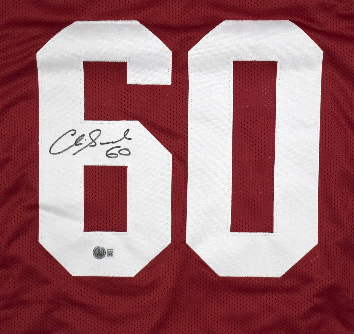 Chris Samuels Autographed Crimson Custom College Style Jersey