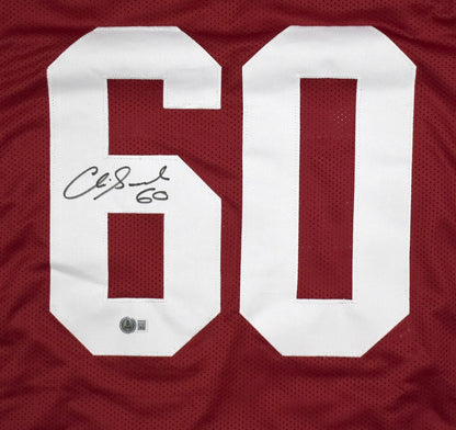 Chris Samuels Autographed Crimson Custom College Style Jersey