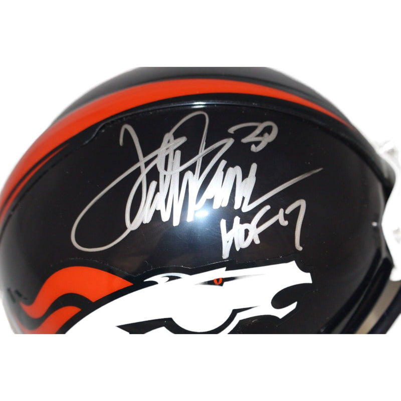 Terrell Davis Signed Denver Broncos Mini Helmet HOF Inscription Beckett