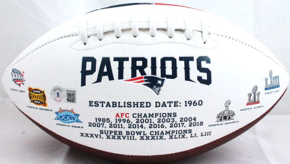 Ty Law Autographed New England Patriots Logo Football