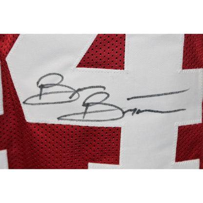Brian Bosworth Autographed Red College Style Football Jersey (Beckett Witness)