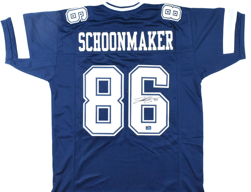 Luke Schoonmaker Signed Dallas Cowboys Blue Custom Jersey