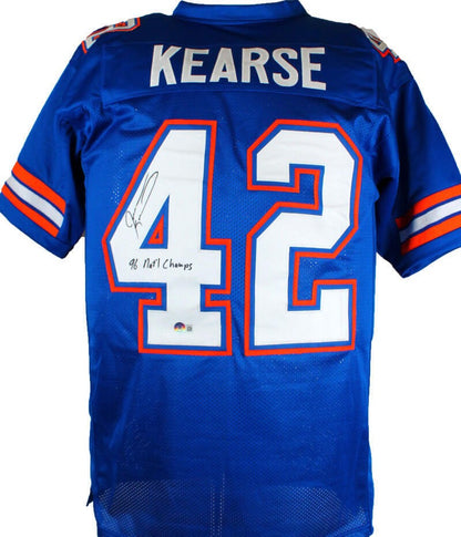 Jevon Kearse Signed Blue Custom Jersey Inscribed "96 Natl Champs"