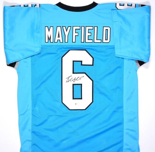 Baker Mayfield Signed Carolina Panthers Custom Blue Jersey