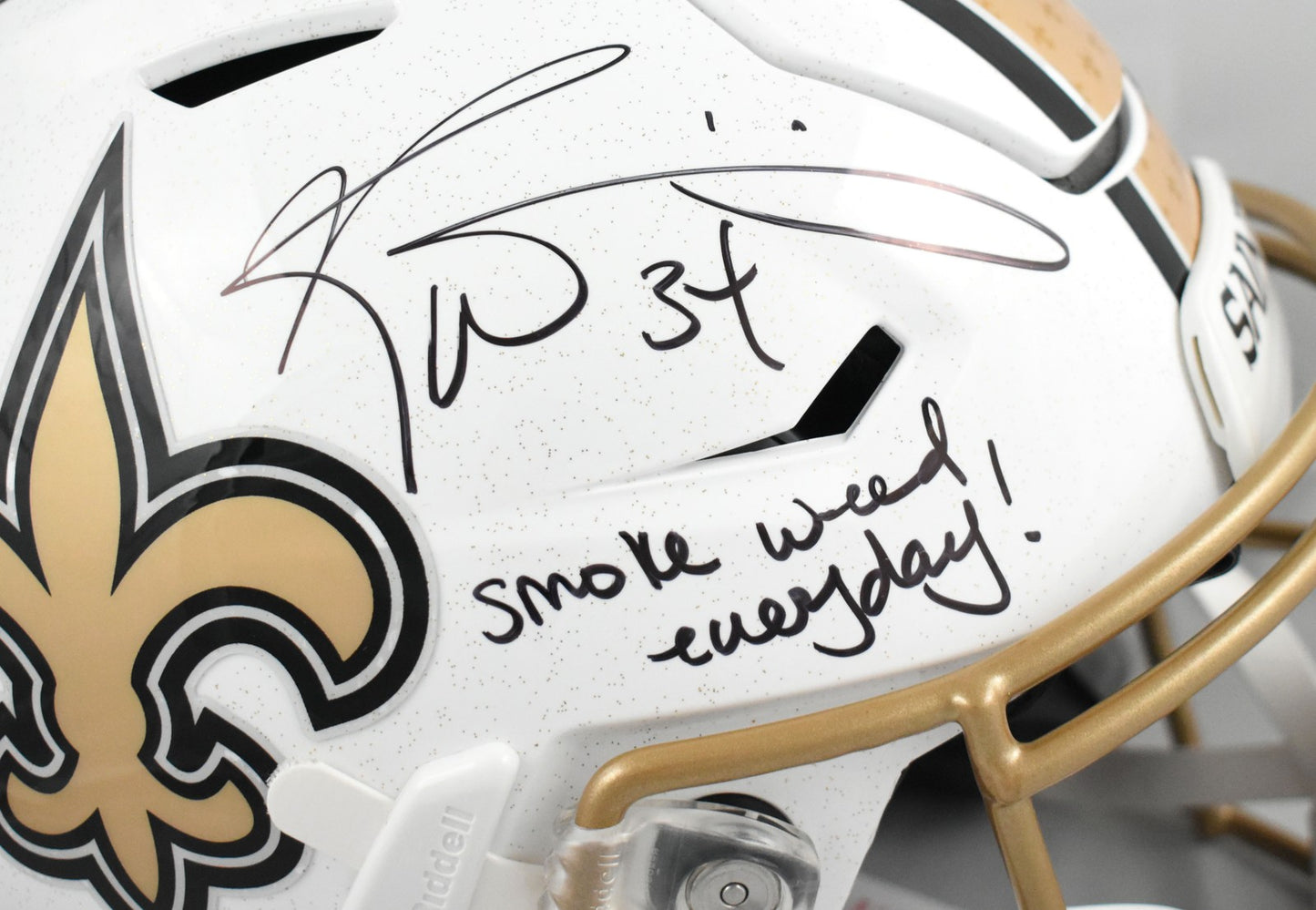 Ricky Williams Signed New Orleans Saints 2025 Alternate Speedflex Helmet