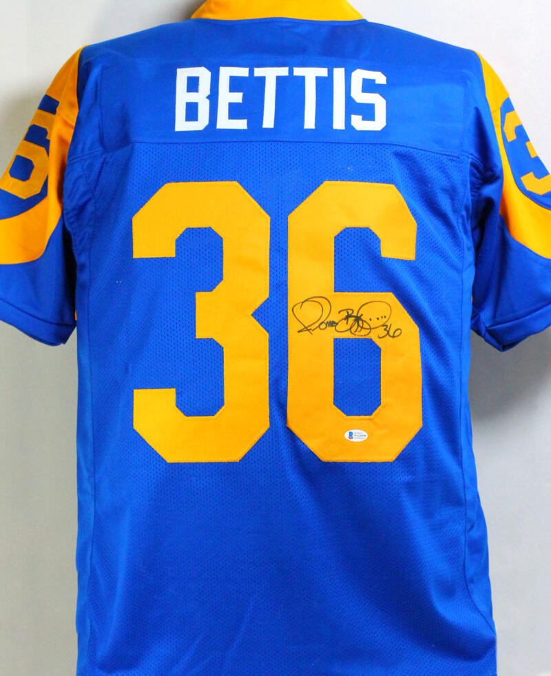 Jerome Bettis Autographed Blue and Yellow Custom Football Jersey