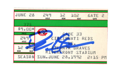 Deion Sanders Signed Atlanta Braves Ticket Stub 6/28/1992 BAS