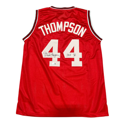 David Thompson Signed NC State Custom Jersey (HOF 96 Inscription)